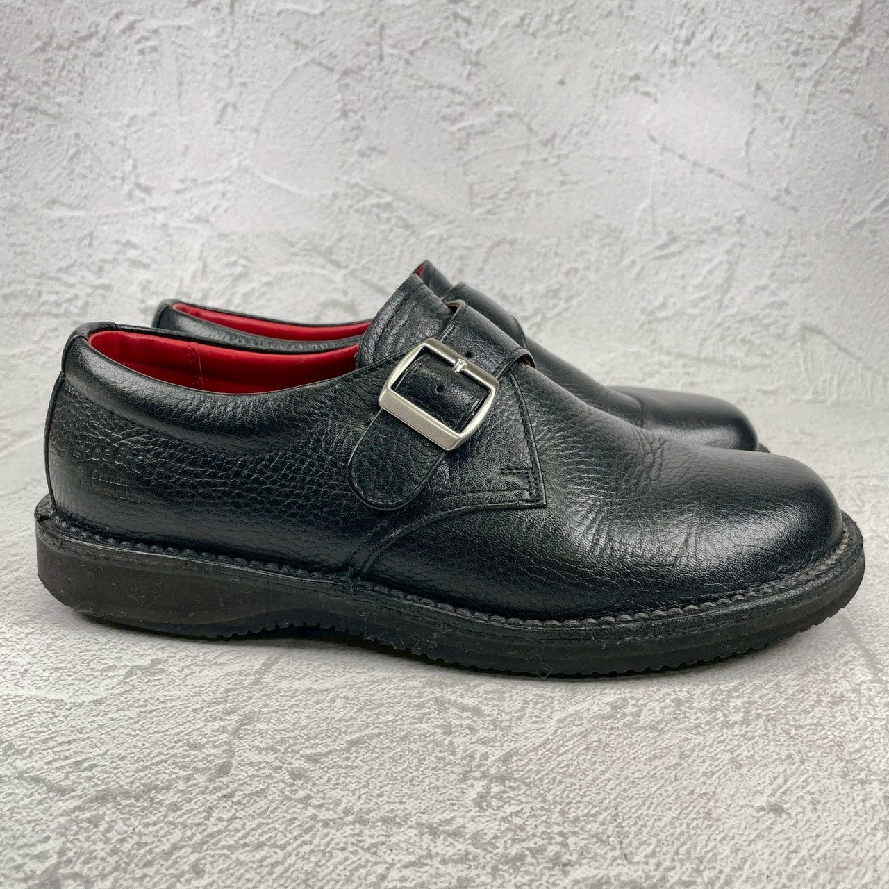 REGAL Shoe&Co. リーガル シューアンドコー 807S シングルモンクストラップ シボ革 黒 ブラック 24.5cm【W3545】