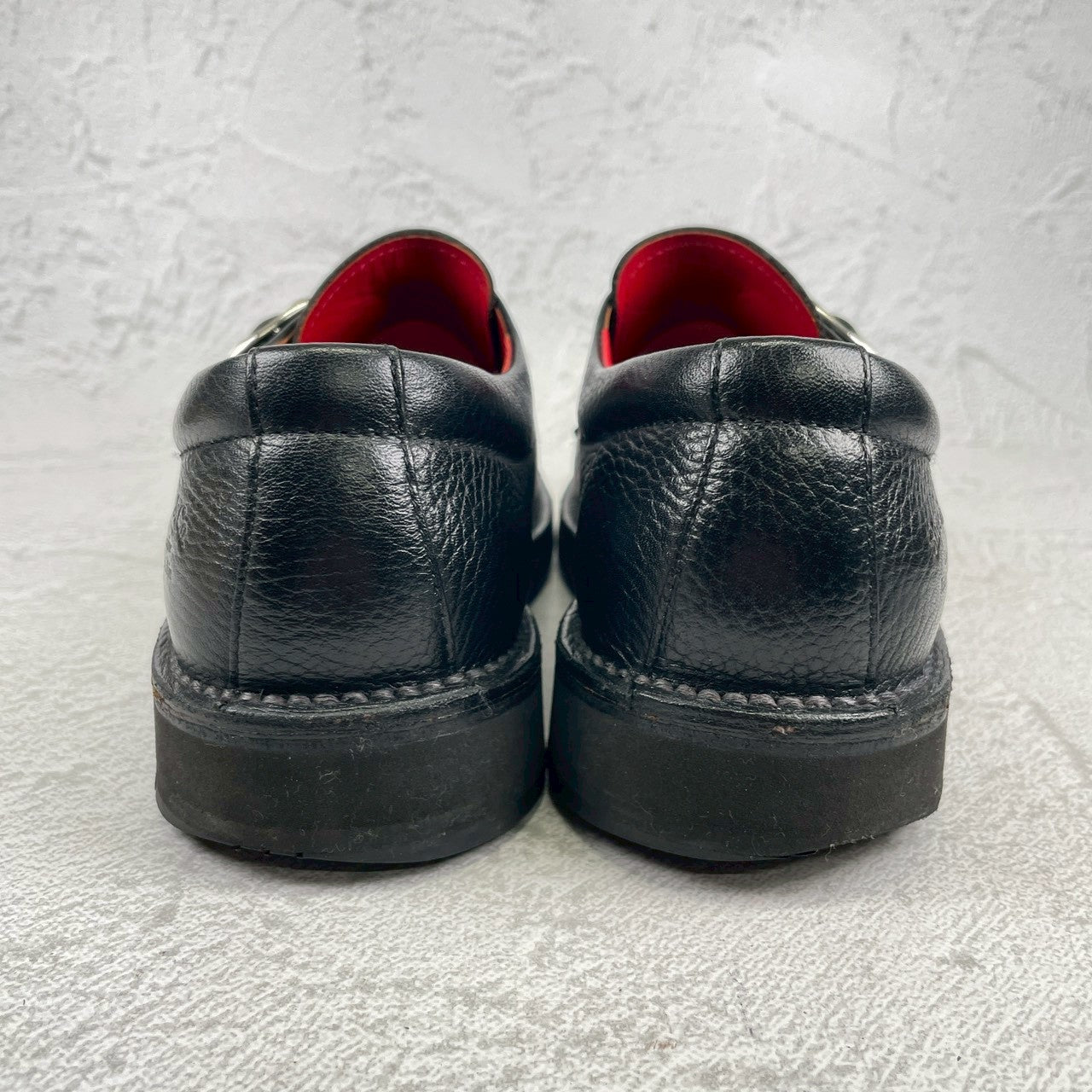 REGAL Shoe&Co. リーガル シューアンドコー 807S シングルモンクストラップ シボ革 黒 ブラック 24.5cm【W3545】