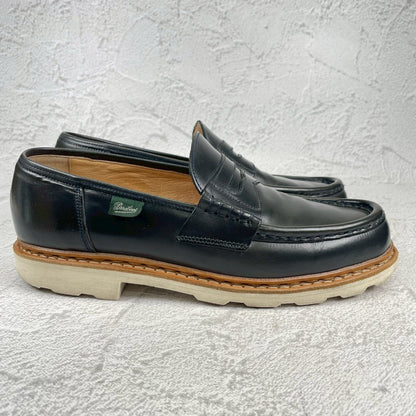 【美品】Paraboot パラブーツ REIMS ランス コインローファー ビーフロール カーキ UK6 / 24.5cm【W3550】