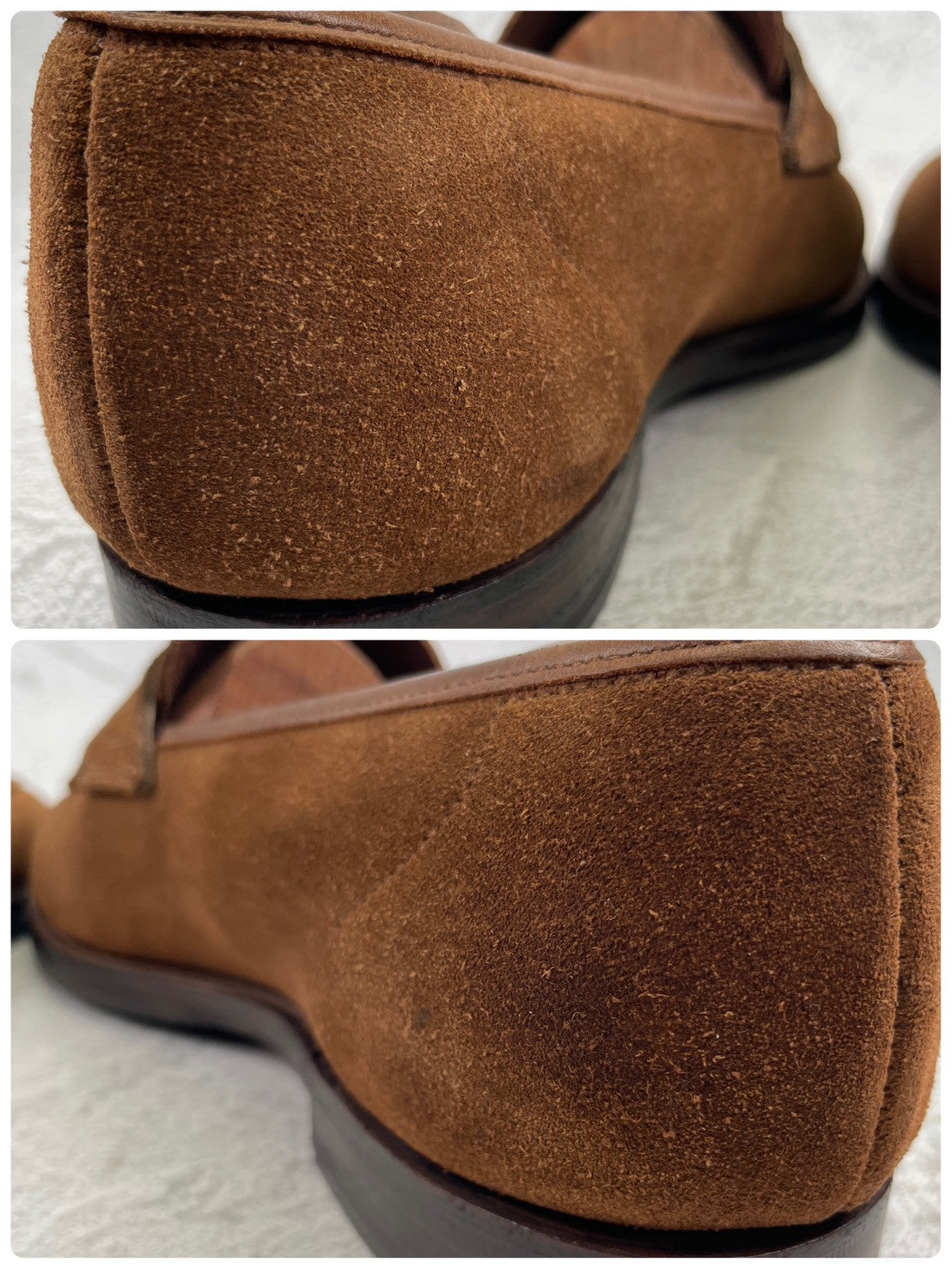 【美品】CROCKETT&JONES クロケットアンドジョーンズ COIN LOAFER コインローファー スエード 茶 ブラウン UK5.5 / 24.0cm【Ｗ3544】