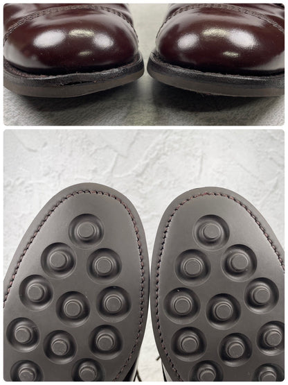 【極美品】SANDERS サンダース MILITARY DERBY SHOE ミリタリーダービーシュー 1834 ストレート 外羽根 赤茶 バーガンディー UK5 / 24.0cm【W3542】
