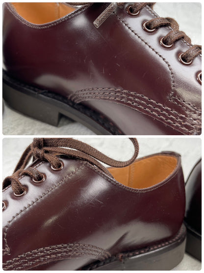 【極美品】SANDERS サンダース MILITARY DERBY SHOE ミリタリーダービーシュー 1834 ストレート 外羽根 赤茶 バーガンディー UK5 / 24.0cm【W3542】
