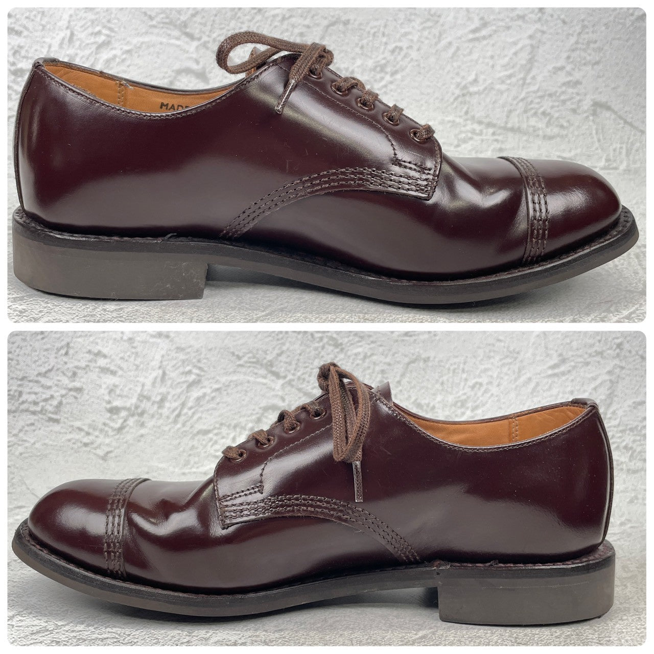 【極美品】SANDERS サンダース MILITARY DERBY SHOE ミリタリーダービーシュー 1834 ストレート 外羽根 赤茶 バーガンディー UK5 / 24.0cm【W3542】