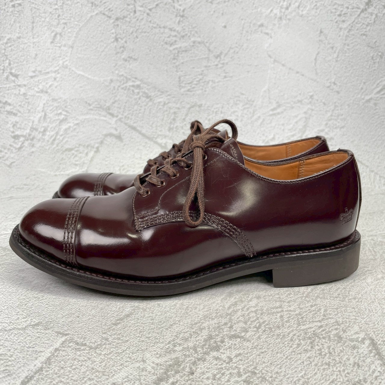 【極美品】SANDERS サンダース MILITARY DERBY SHOE ミリタリーダービーシュー 1834 ストレート 外羽根 赤茶 バーガンディー UK5 / 24.0cm【W3542】