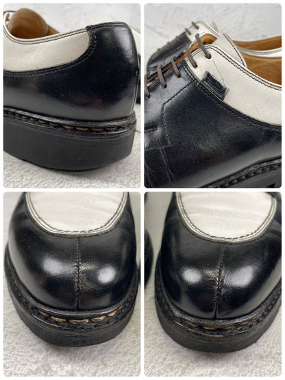 Paraboot パラブーツ AVIGNON アヴィニョン Uチップ 外羽根 コンビカラー 黒 白 ブラック ホワイト UK7 / 25.5cm【W3552】