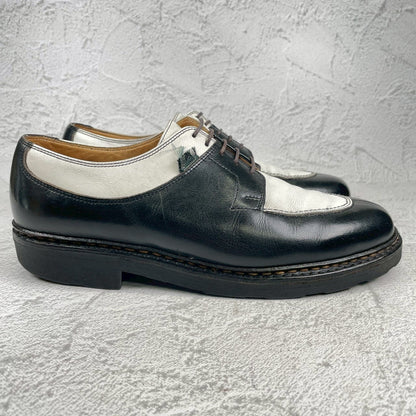 Paraboot パラブーツ AVIGNON アヴィニョン Uチップ 外羽根 コンビカラー 黒 白 ブラック ホワイト UK7 / 25.5cm【W3552】