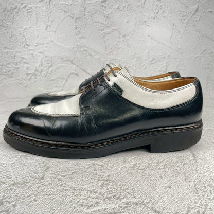 Paraboot パラブーツ AVIGNON アヴィニョン Uチップ 外羽根 コンビカラー 黒 白 ブラック ホワイト UK7 / 25.5cm【W3552】