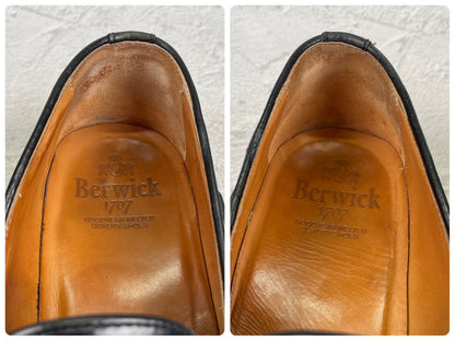 Berwick 1707 バーウィック 8491 タッセルローファー ポリッシュドカーフ 黒 ブラック UK7 / 26.0cm【W3551】