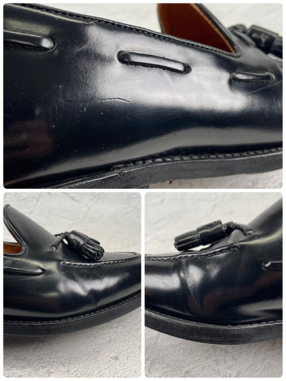 Berwick 1707 バーウィック 8491 タッセルローファー ポリッシュドカーフ 黒 ブラック UK7 / 26.0cm【W3551】