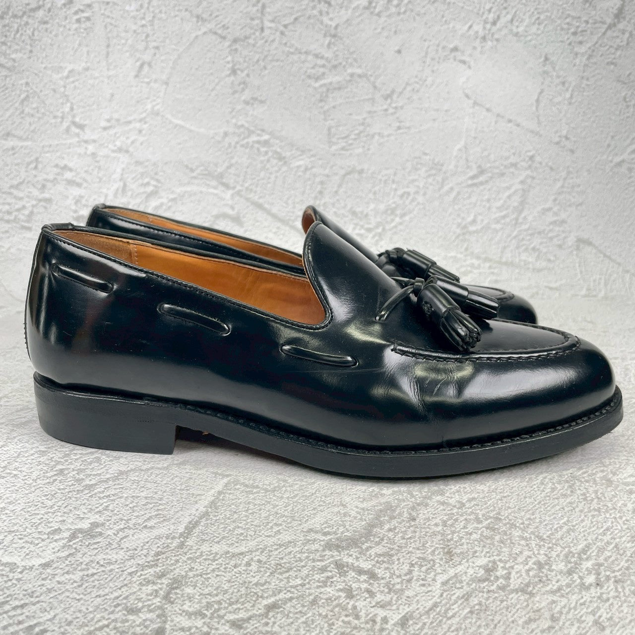 Berwick 1707 バーウィック 8491 タッセルローファー ポリッシュドカーフ 黒 ブラック UK7 / 26.0cm【W3551】
