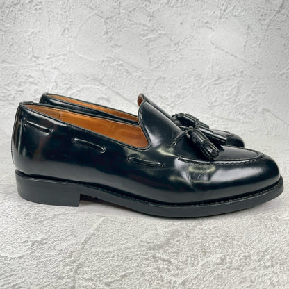 Berwick 1707 バーウィック 8491 タッセルローファー ポリッシュドカーフ 黒 ブラック UK7 / 26.0cm【W3551】