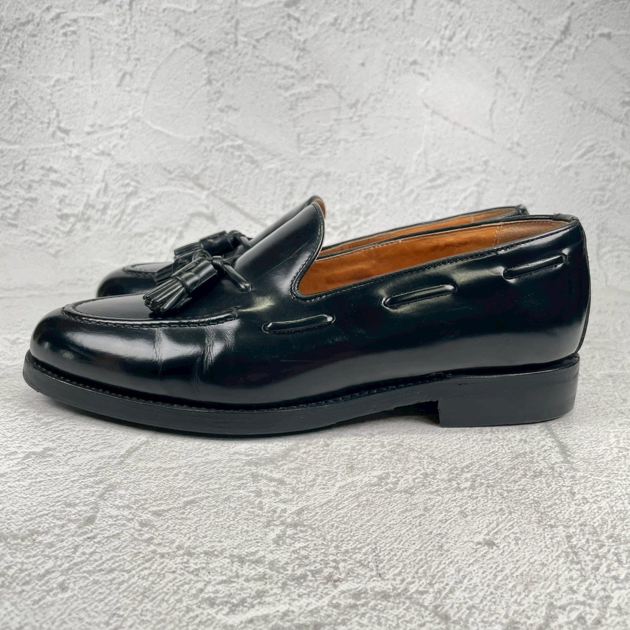 Berwick 1707 バーウィック 8491 タッセルローファー ポリッシュドカーフ 黒 ブラック UK7 / 26.0cm【W3551】