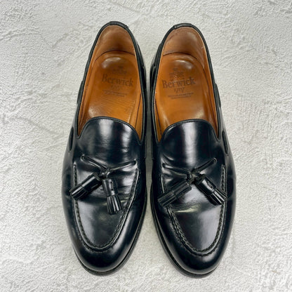 Berwick 1707 バーウィック 8491 タッセルローファー ポリッシュドカーフ 黒 ブラック UK7 / 26.0cm【W3551】