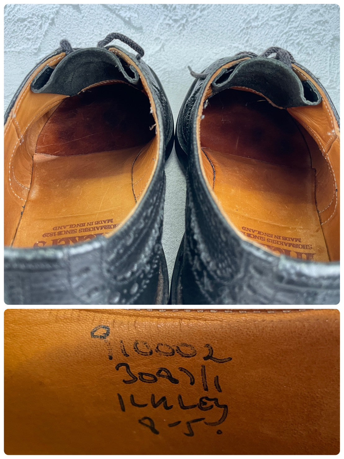 【リフト交換済み】Tricker's トリッカーズ M3087 ILKLEY イルクリー バートン型 ウイング 外羽根 グレインレザー 黒 ブラック UK8 / 26.5cm【W3558】