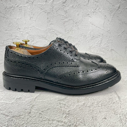 【リフト交換済み】Tricker's トリッカーズ M3087 ILKLEY イルクリー バートン型 ウイング 外羽根 グレインレザー 黒 ブラック UK8 / 26.5cm【W3558】