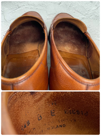 【オールソール済み】CROCKETT&JONES クロケット＆ジョーンズ Full Saddle フルサドル コインローファー 茶 ブラウン UK8 / 26.5cm【W3557】