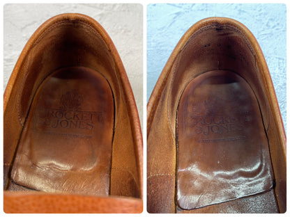 【オールソール済み】CROCKETT&JONES クロケット＆ジョーンズ Full Saddle フルサドル コインローファー 茶 ブラウン UK8 / 26.5cm【W3557】