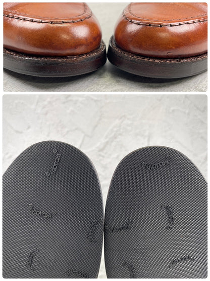 【オールソール済み】CROCKETT&JONES クロケット＆ジョーンズ Full Saddle フルサドル コインローファー 茶 ブラウン UK8 / 26.5cm【W3557】
