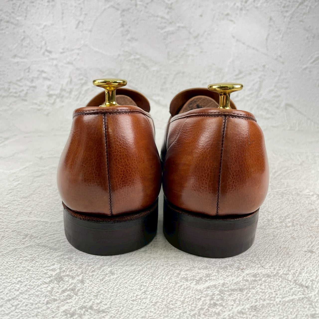 【オールソール済み】CROCKETT&JONES クロケット＆ジョーンズ Full Saddle フルサドル コインローファー 茶 ブラウン UK8 / 26.5cm【W3557】