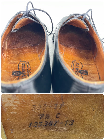 J.M. WESTON ジェイエムウエストン 300 CAP TOE OXFORD キャップトゥ オックスフォード ストレート 内羽根 黒 ブラック UK7.5 C / 24～24.5cm相当（着用感）【W3556】