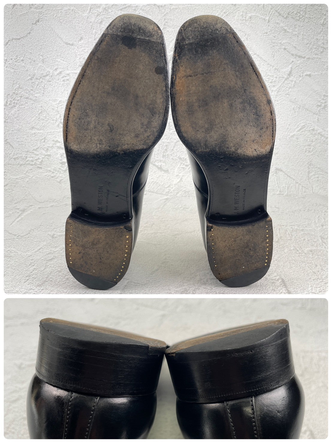 J.M. WESTON ジェイエムウエストン 300 CAP TOE OXFORD キャップトゥ オックスフォード ストレート 内羽根 黒 ブラック UK7.5 C / 24～24.5cm相当（着用感）【W3556】