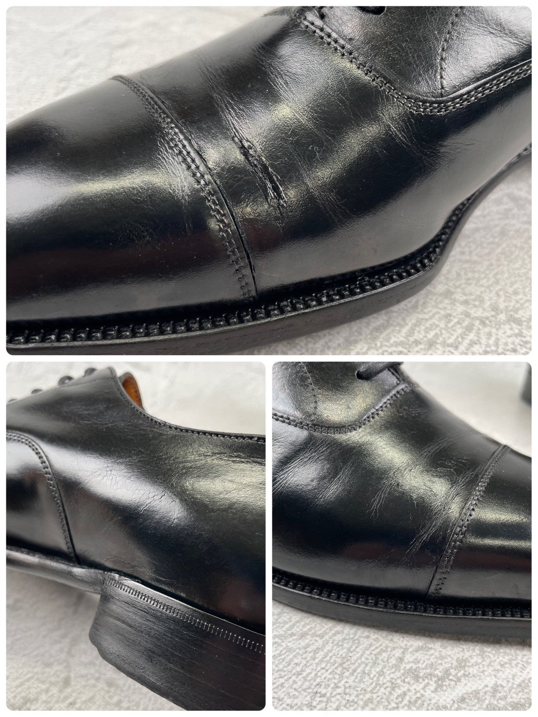 J.M. WESTON ジェイエムウエストン 300 CAP TOE OXFORD キャップトゥ オックスフォード ストレート 内羽根 黒 ブラック UK7.5 C / 24～24.5cm相当（着用感）【W3556】