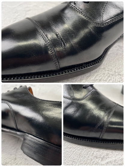 J.M. WESTON ジェイエムウエストン 300 CAP TOE OXFORD キャップトゥ オックスフォード ストレート 内羽根 黒 ブラック UK7.5 C / 24～24.5cm相当（着用感）【W3556】