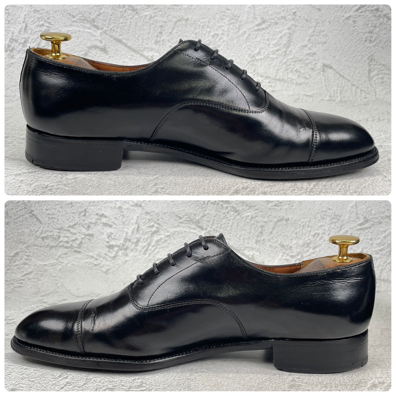 J.M. WESTON ジェイエムウエストン 300 CAP TOE OXFORD キャップトゥ オックスフォード ストレート 内羽根 黒 ブラック UK7.5 C / 24～24.5cm相当（着用感）【W3556】