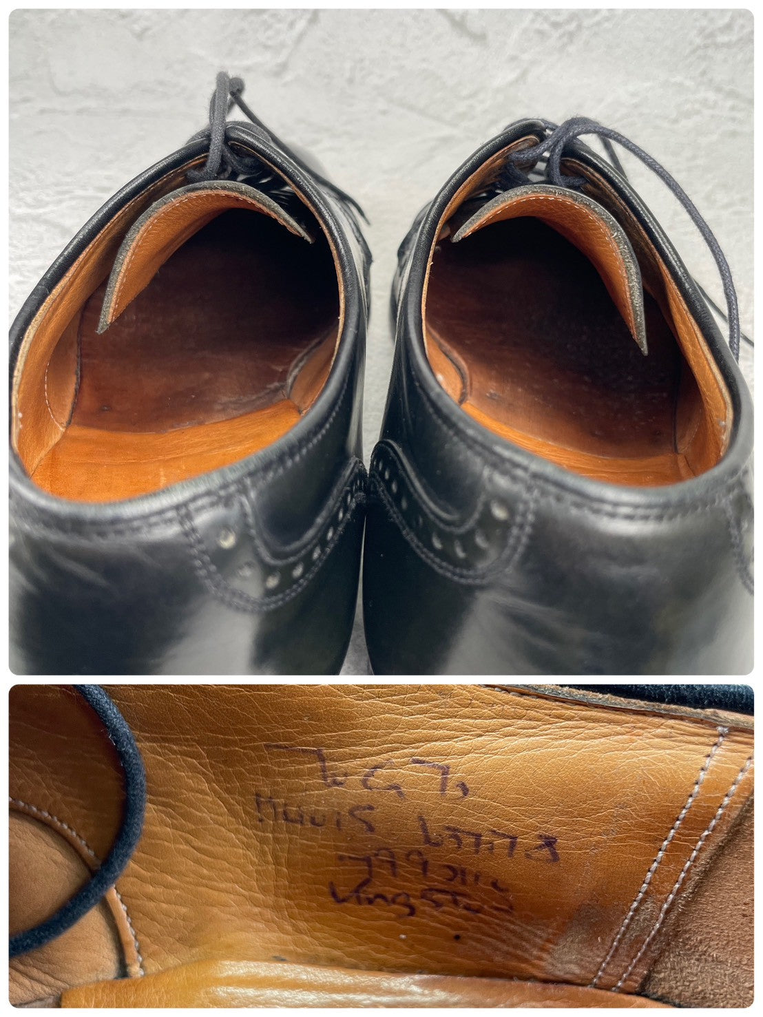 【73ラスト】Church's チャーチ 4都市 Punched Cap Toe パンチドキャップトゥ 外羽根 黒 ブラック UK7.0 / 25.5cm【W3553】