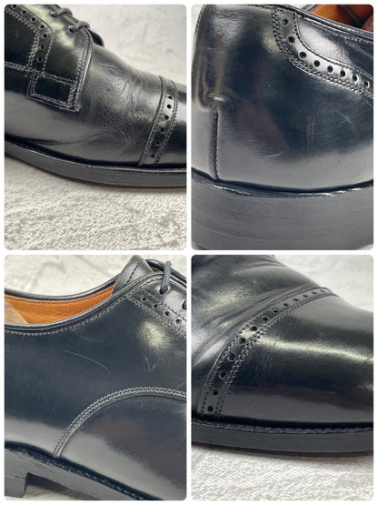 【73ラスト】Church's チャーチ 4都市 Punched Cap Toe パンチドキャップトゥ 外羽根 黒 ブラック UK7.0 / 25.5cm【W3553】