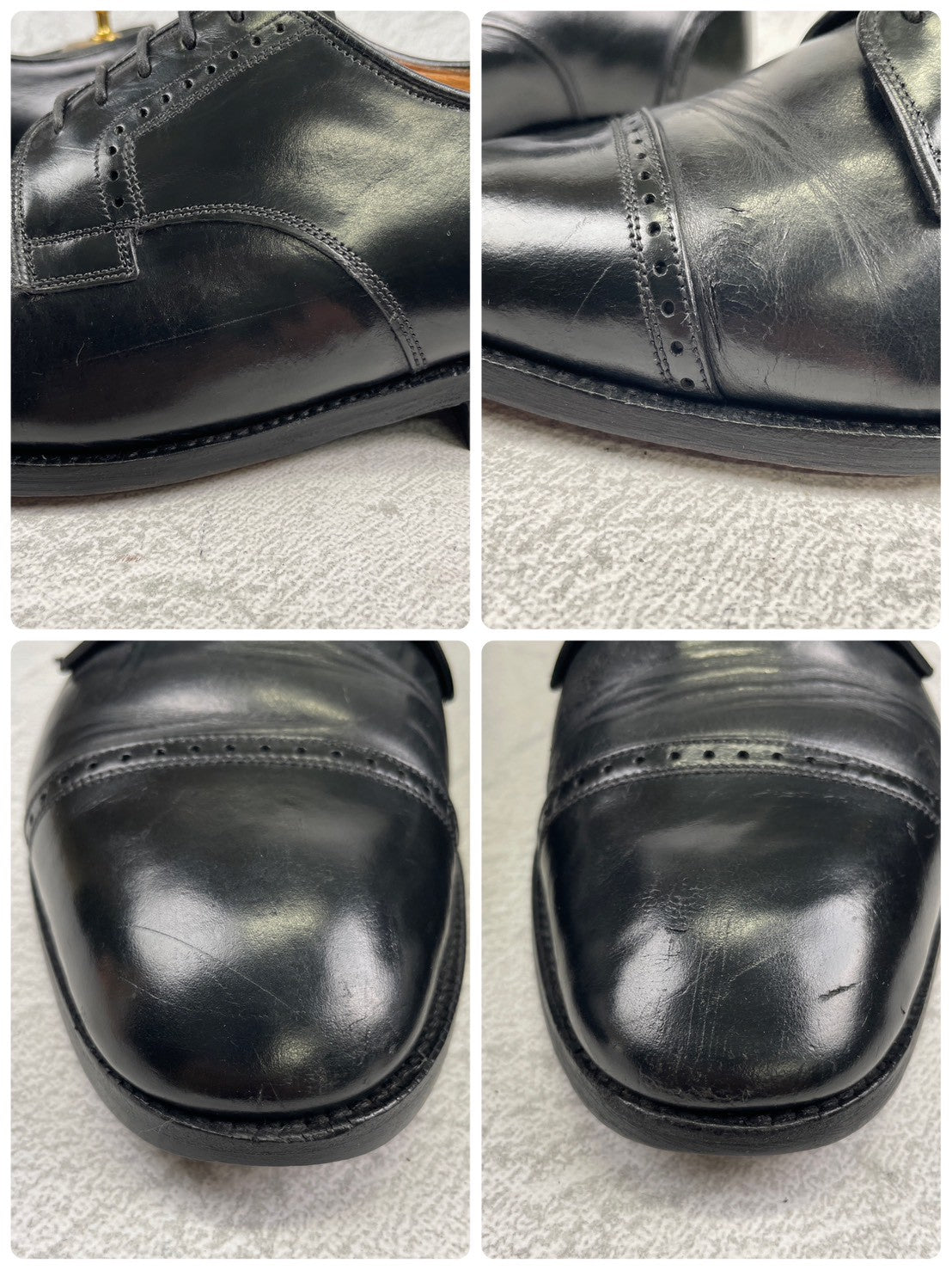 【73ラスト】Church's チャーチ 4都市 Punched Cap Toe パンチドキャップトゥ 外羽根 黒 ブラック UK7.0 / 25.5cm【W3553】