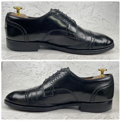 【73ラスト】Church's チャーチ 4都市 Punched Cap Toe パンチドキャップトゥ 外羽根 黒 ブラック UK7.0 / 25.5cm【W3553】