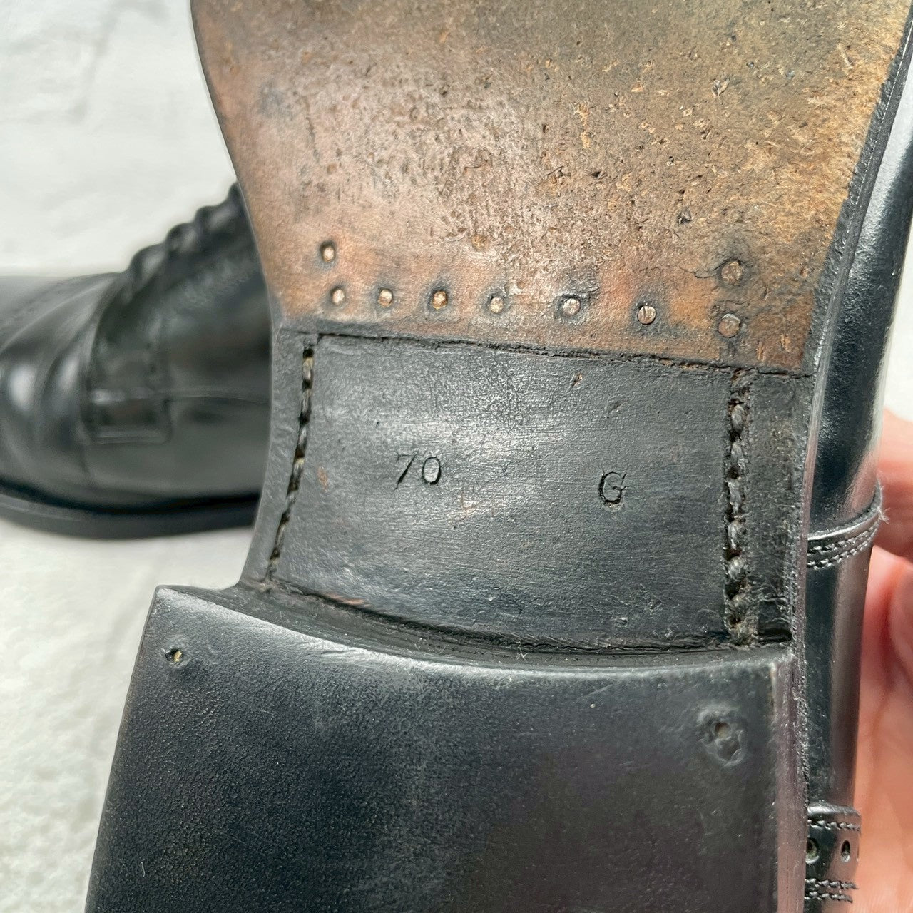 【73ラスト】Church's チャーチ 4都市 Punched Cap Toe パンチドキャップトゥ 外羽根 黒 ブラック UK7.0 / 25.5cm【W3553】