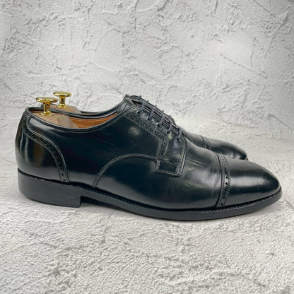 【73ラスト】Church's チャーチ 4都市 Punched Cap Toe パンチドキャップトゥ 外羽根 黒 ブラック UK7.0 / 25.5cm【W3553】