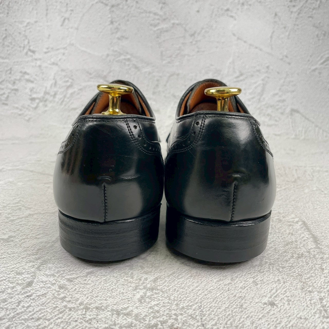 【73ラスト】Church's チャーチ 4都市 Punched Cap Toe パンチドキャップトゥ 外羽根 黒 ブラック UK7.0 / 25.5cm【W3553】