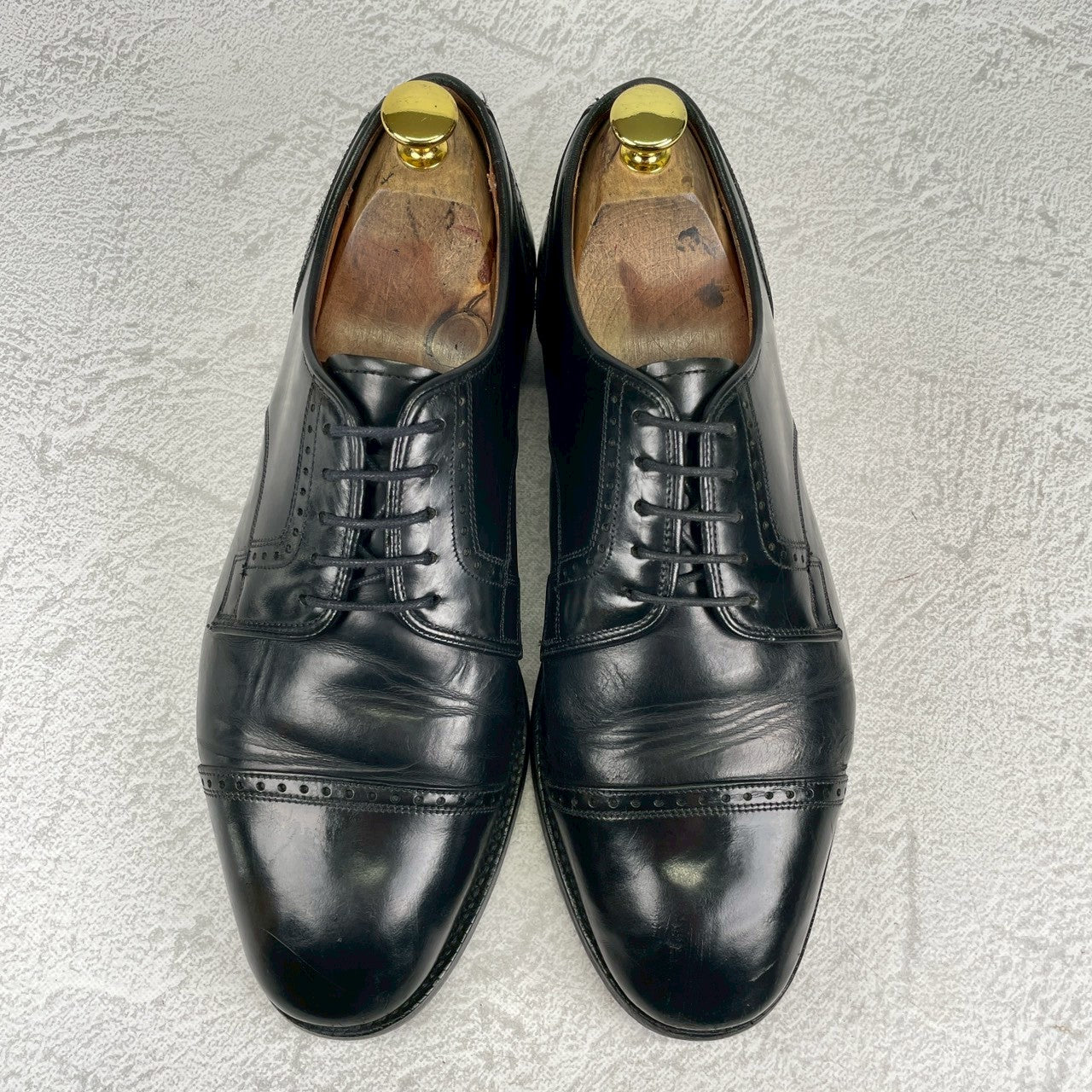 【73ラスト】Church's チャーチ 4都市 Punched Cap Toe パンチドキャップトゥ 外羽根 黒 ブラック UK7.0 / 25.5cm【W3553】