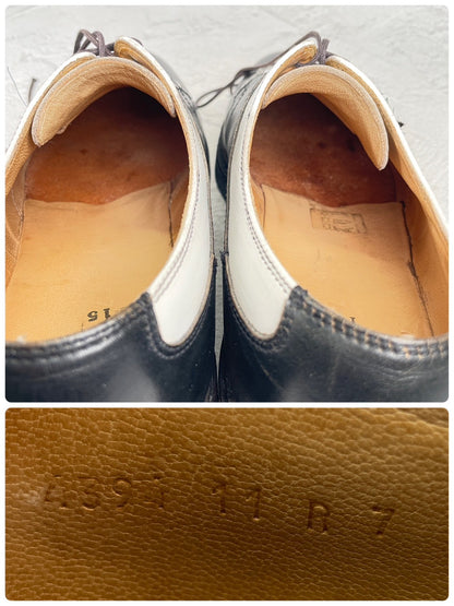 Paraboot パラブーツ AVIGNON アヴィニョン Uチップ 外羽根 コンビカラー 黒 白 ブラック ホワイト UK7 / 25.5cm【W3552】