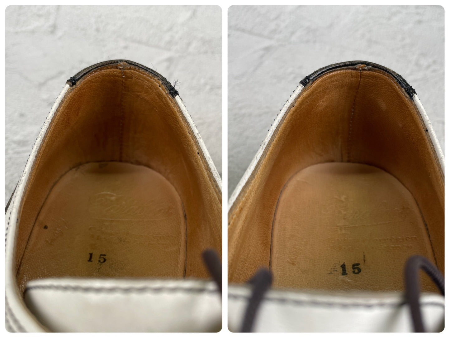 Paraboot パラブーツ AVIGNON アヴィニョン Uチップ 外羽根 コンビカラー 黒 白 ブラック ホワイト UK7 / 25.5cm【W3552】