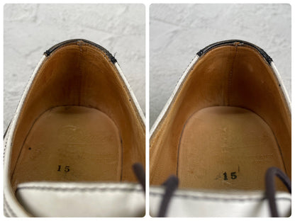 Paraboot パラブーツ AVIGNON アヴィニョン Uチップ 外羽根 コンビカラー 黒 白 ブラック ホワイト UK7 / 25.5cm【W3552】