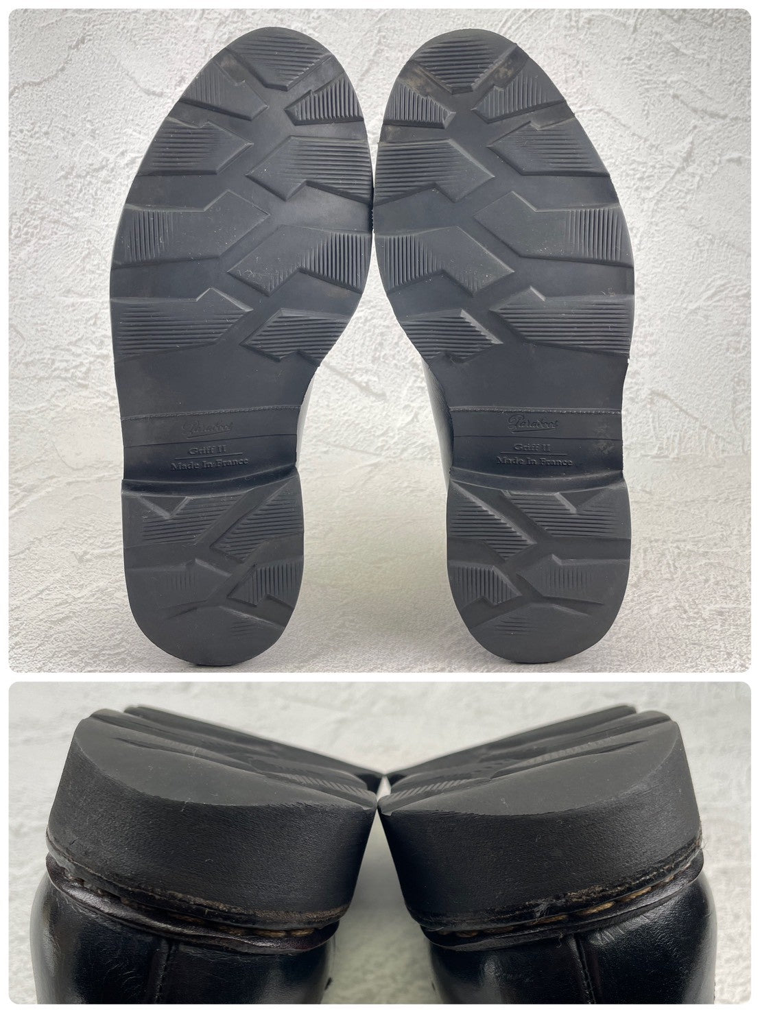 Paraboot パラブーツ AVIGNON アヴィニョン Uチップ 外羽根 コンビカラー 黒 白 ブラック ホワイト UK7 / 25.5cm【W3552】