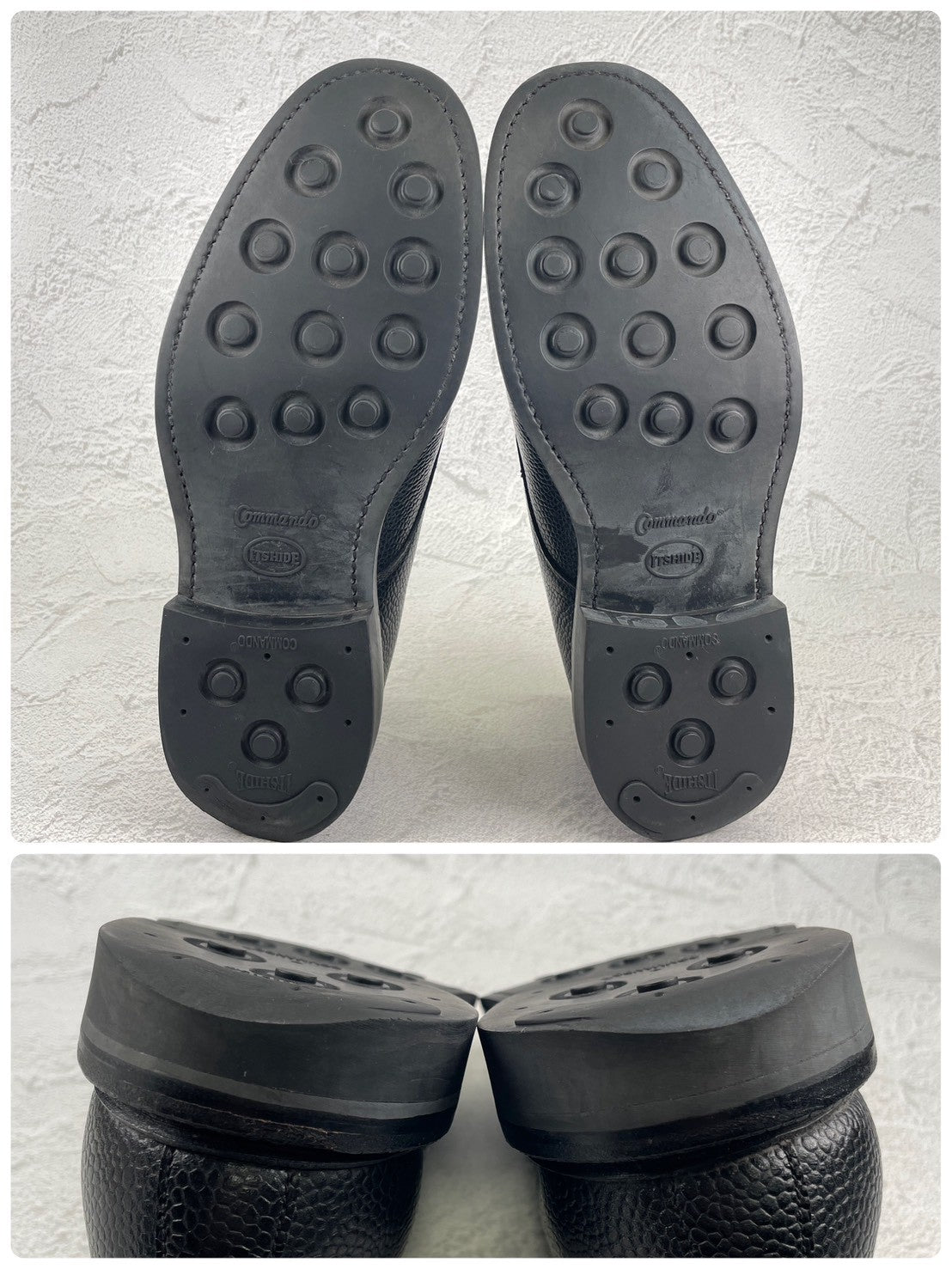 【美品】SANDERS サンダース 1184BG U-Tip Shoe Uチップ 外羽根 グレインレザー ミリタリー ダービー黒 ブラック UK8.5 / 27.0cm【Ｗ3561】