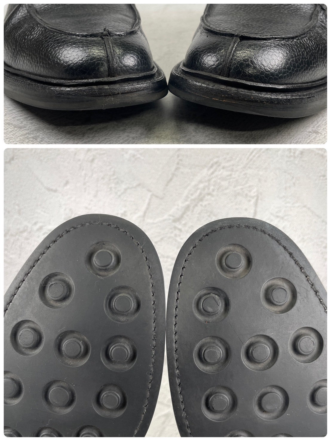 【美品】SANDERS サンダース 1184BG U-Tip Shoe Uチップ 外羽根 グレインレザー ミリタリー ダービー黒 ブラック UK8.5 / 27.0cm【Ｗ3561】