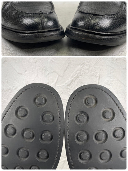 【美品】SANDERS サンダース 1184BG U-Tip Shoe Uチップ 外羽根 グレインレザー ミリタリー ダービー黒 ブラック UK8.5 / 27.0cm【Ｗ3561】