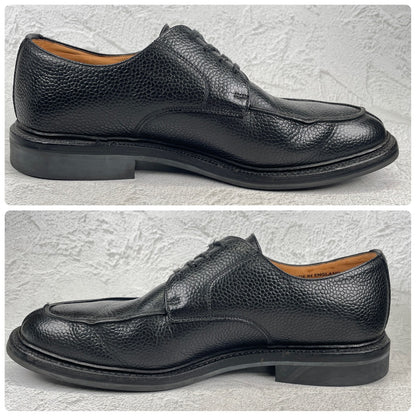 【美品】SANDERS サンダース 1184BG U-Tip Shoe Uチップ 外羽根 グレインレザー ミリタリー ダービー黒 ブラック UK8.5 / 27.0cm【Ｗ3561】