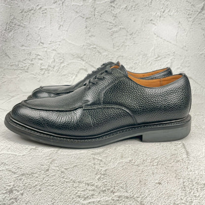 【美品】SANDERS サンダース 1184BG U-Tip Shoe Uチップ 外羽根 グレインレザー ミリタリー ダービー黒 ブラック UK8.5 / 27.0cm【Ｗ3561】