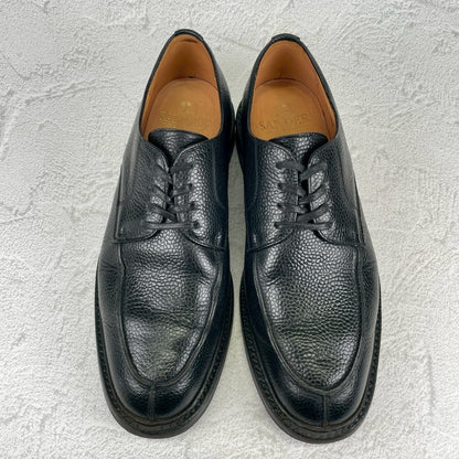 【美品】SANDERS サンダース 1184BG U-Tip Shoe Uチップ 外羽根 グレインレザー ミリタリー ダービー黒 ブラック UK8.5 / 27.0cm【Ｗ3561】