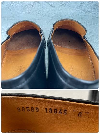 【フレンチシックな本格派】JALAN SRIWIJAYA ジャランスリワヤ 98589 コインローファー 黒 ブラック UK6 / 24.5cm【W3569】