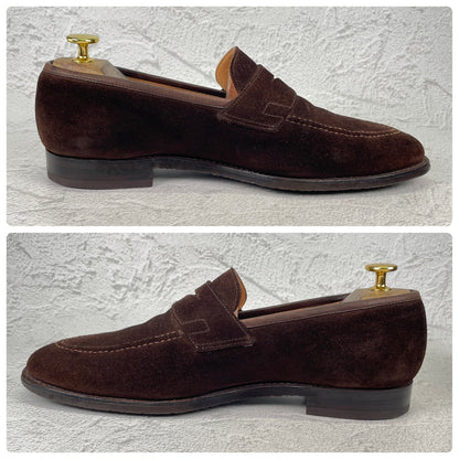 Crockett&Jones クロケット＆ジョーンズ SYDNEY シドニー コインローファー スエード 茶 ブラウン UK7 / 25.5cm【Ｗ3568】