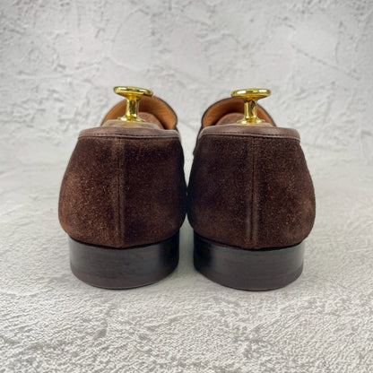 Crockett&Jones クロケット＆ジョーンズ SYDNEY シドニー コインローファー スエード 茶 ブラウン UK7 / 25.5cm【Ｗ3568】