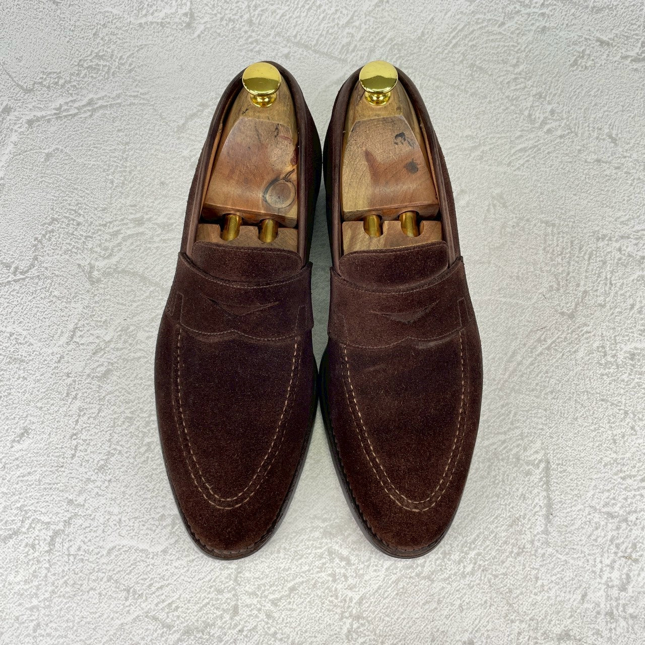Crockett&Jones クロケット＆ジョーンズ SYDNEY シドニー コインローファー スエード 茶 ブラウン UK7 / 25.5cm【Ｗ3568】